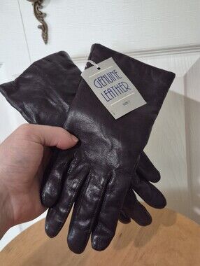 NWTs vintage dark brown leather carson pirie scott gloves